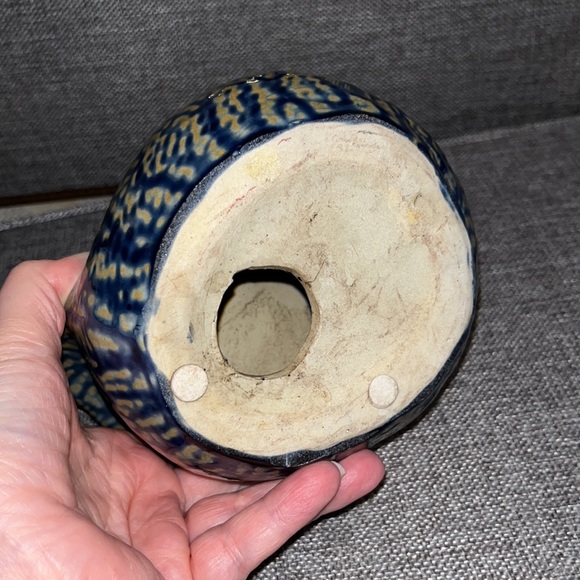 Ceramic rooster Cobalt Blue and beige - Picture 6 of 6